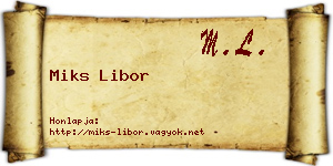Miks Libor névjegykártya